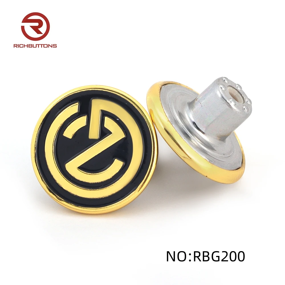 17mm 20mm Garment  Open Cap Denim Buttons Custom Sliver Jeans Buttons Brass for Jacket