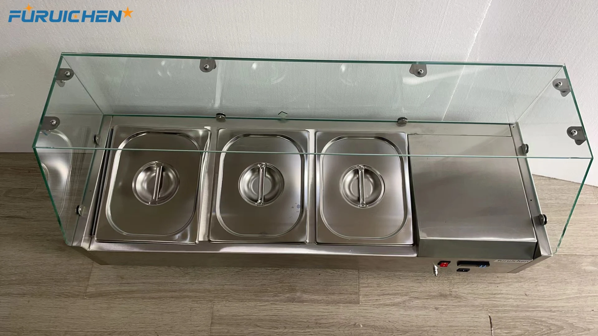 Furuichen Single-Temperature Static Cooling Salad Bar Display Counter Elegant Refrigerator Type