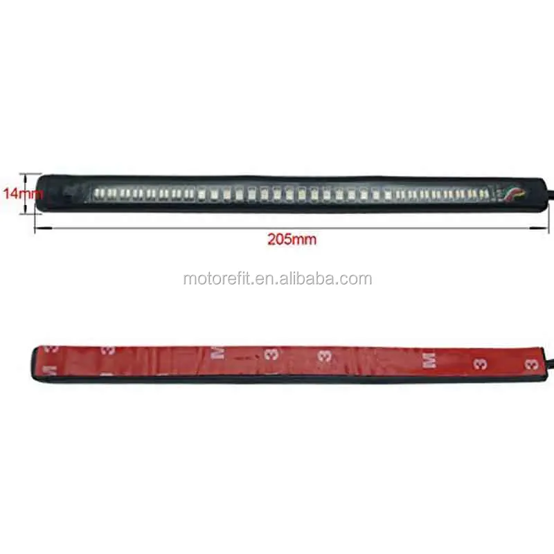 
RTS Red and Amber Motorcycle Car 48LED LED Turn Signal Light Tail Brake Stop License Plate Lamp Rear Light 