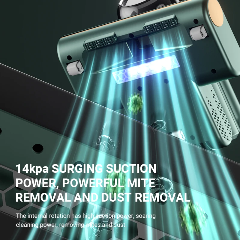 Home Supplies Portable Mattress Vacuum Mite Remover Cordless Handheld Cleaner Powerful Suction For Cleaning Bed Pillows