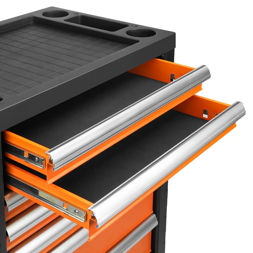 Heavy Duty Professional Movable Tool Trolley Chest Workshop Garage Storage 7 Drawer Tool Box Roller Cabinet for Garage