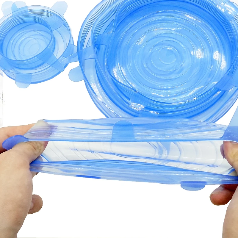 LFGB set of 6 Kitchen Home Silicone Stretch Lids  Reusable Silicone storage covers,silicone Stopper Cover