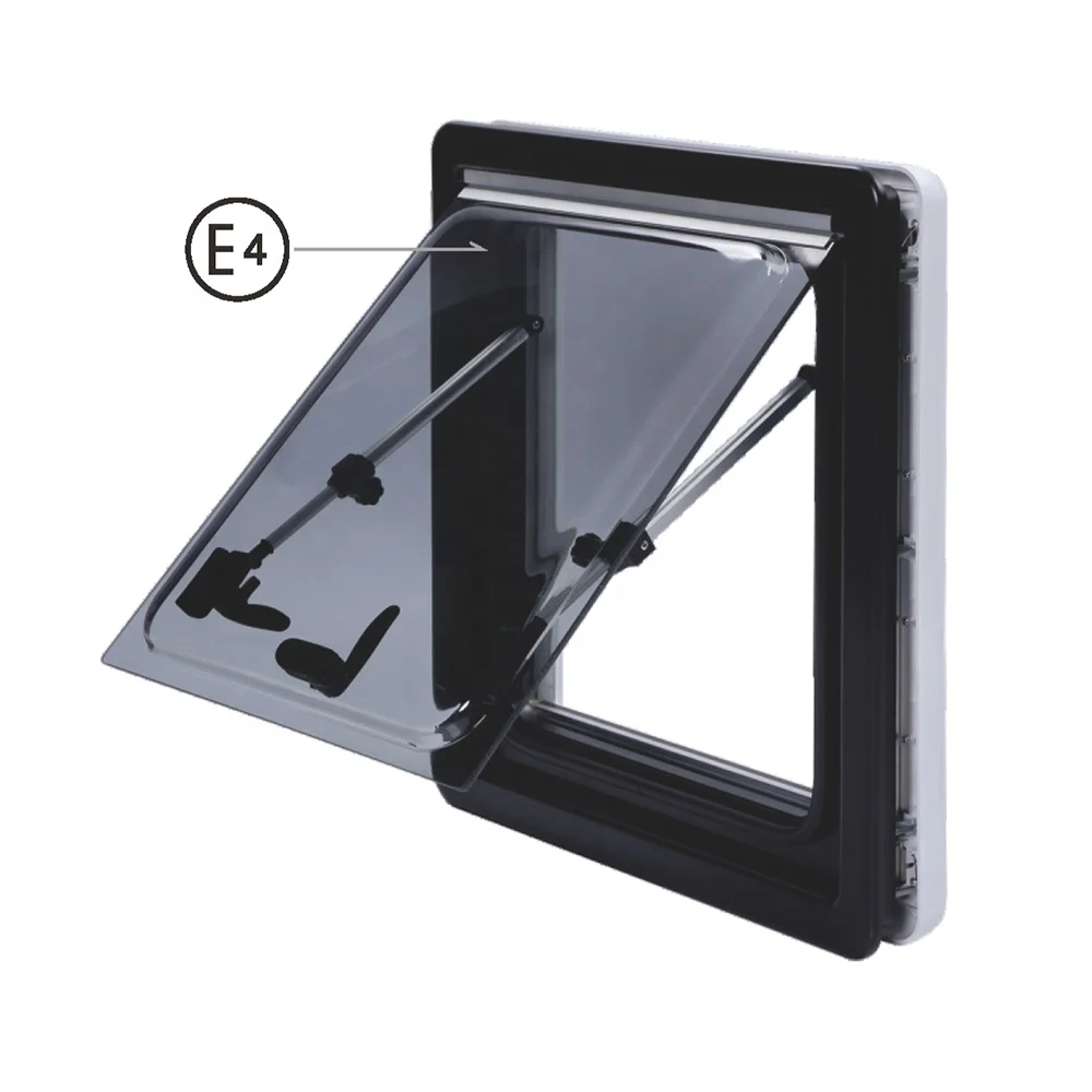 Double Glazed Acrylic RV Side Windows ASA Strong Material Frame RV Window Fit for Wall Thickness 25-60mm, Max Open 60 Angle