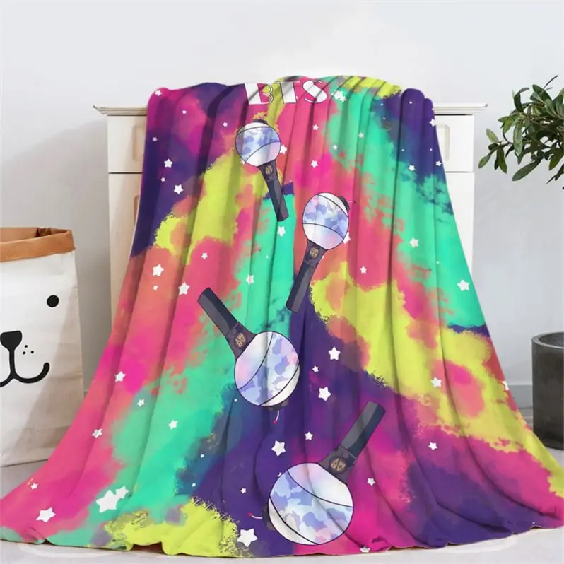 Super soft Kpop Handsome flannel fleece sofa blanket throw OEM Flannel TV Living Bed Throw Blanket Christmas Gift