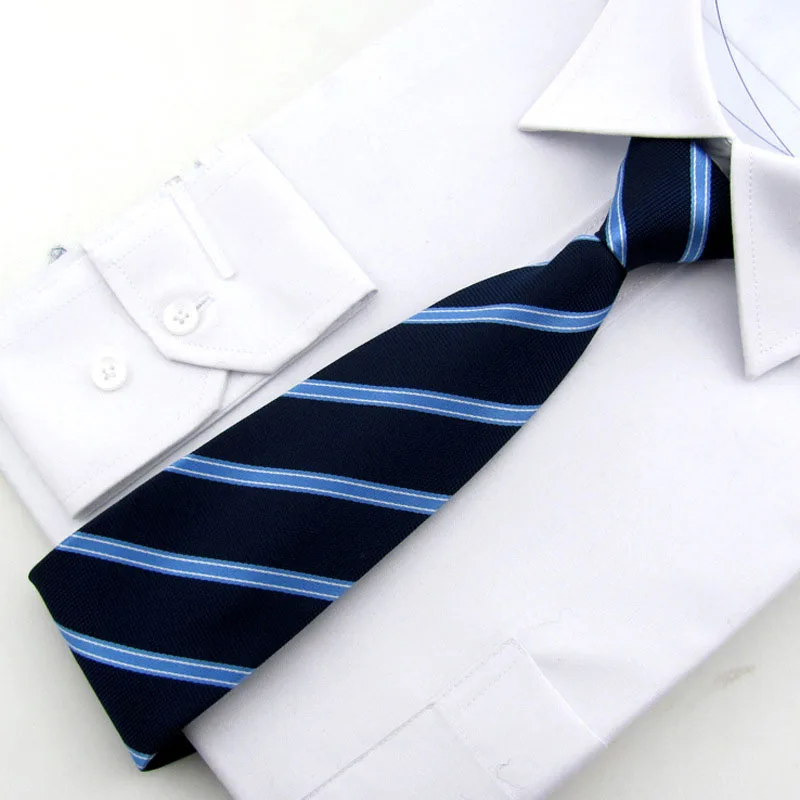 Hot Selling Dot Stripe Pattern Multi Color Polyester Zipper Neckties Zip Neck Ties For Men