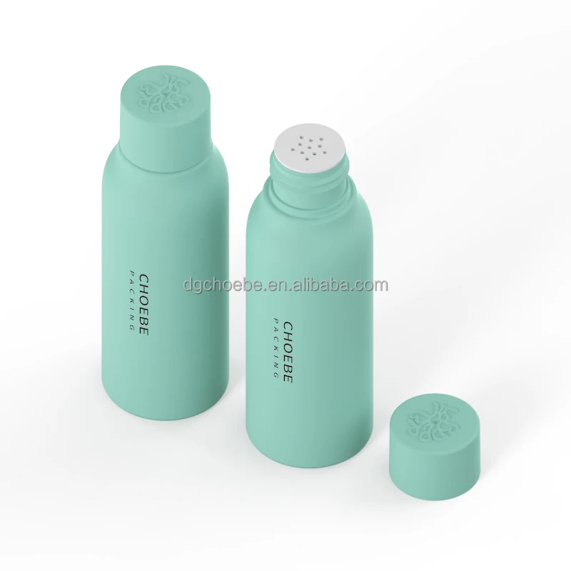 Choebe Cylinder 3oz 50ml HDPE soft touch matte squeezable plastic powder dry shampoo bottle 40 gram cosmetic packaging