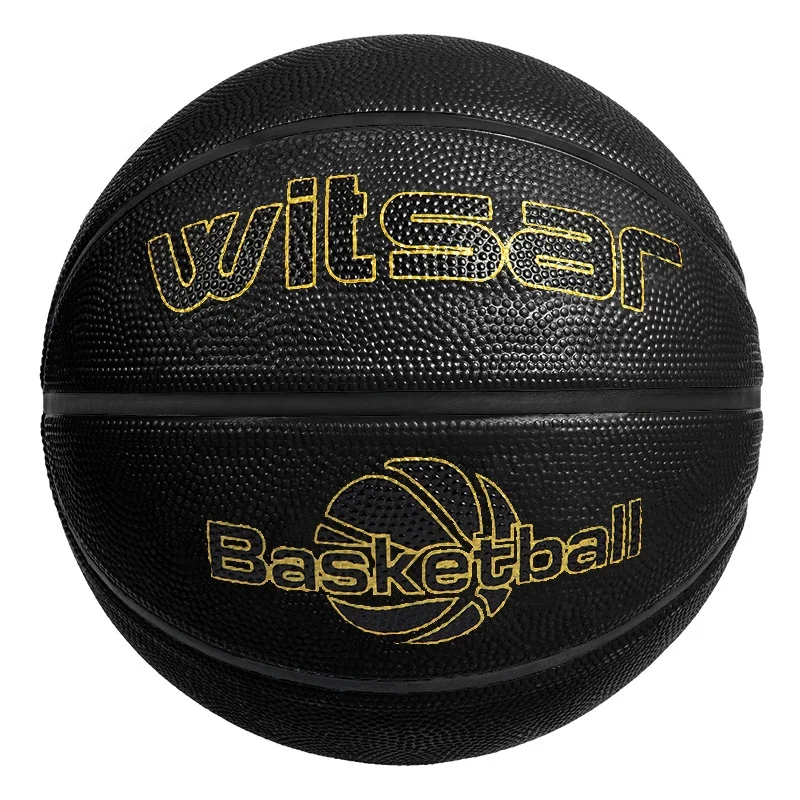 Custom Basketball With Black Cheap Wholesale Rubber Basketball Balls