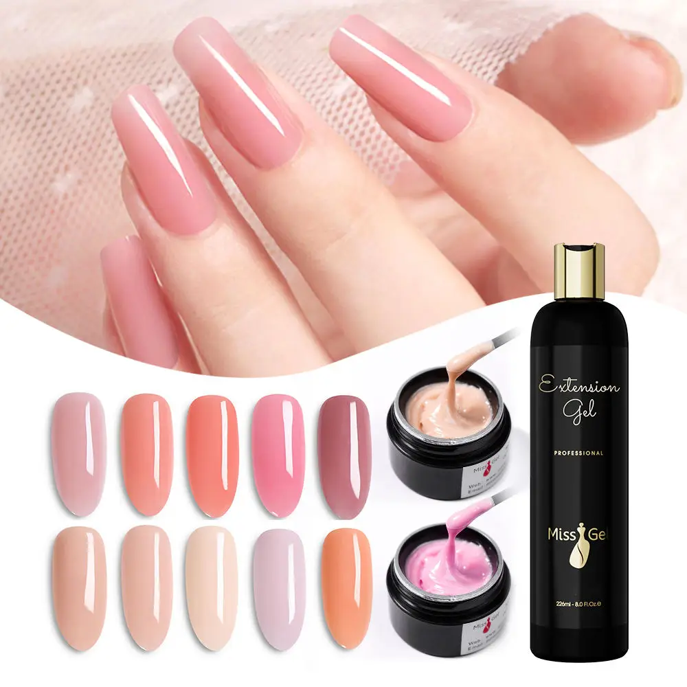 1Kg Hard Build Nail Gel 63 Colors Selection Extend Nail Gel Polish Nude Series Construction Hard Gel With Big Capacity