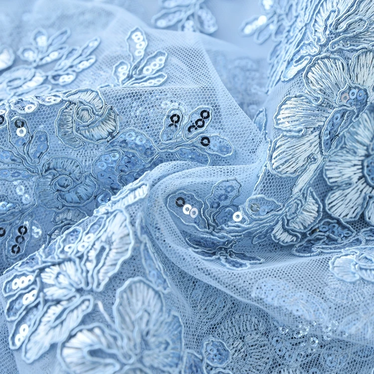 Лидер продаж, сетчатая вышитая кружевная ткань из 100% полиэстера для платья