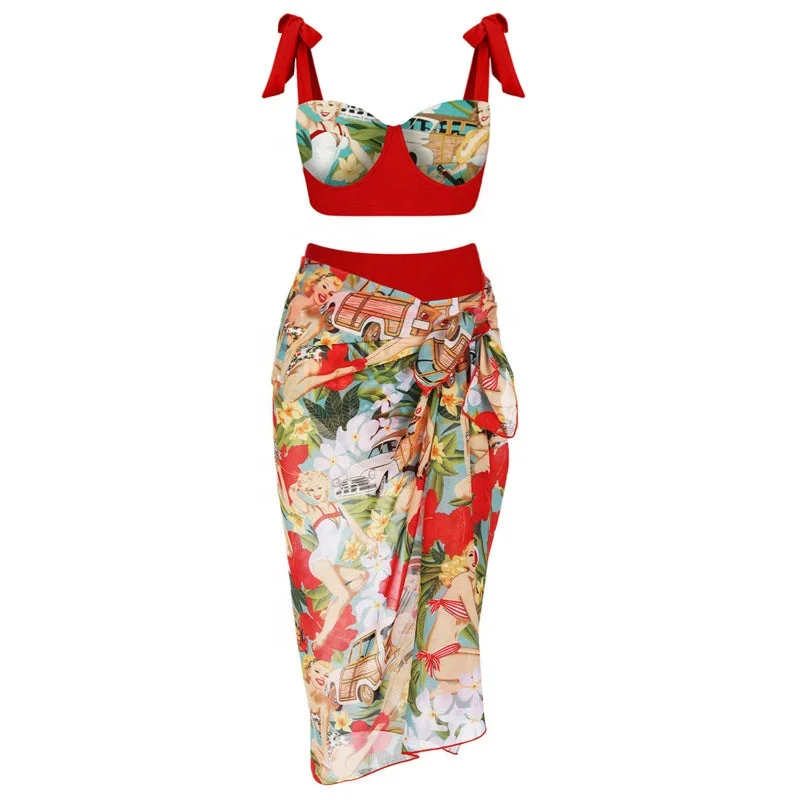 Cheap Sexy Bikini Women Bathing Suits Cover Ups Beachwear Two Pieces Swimwear for promotion gift