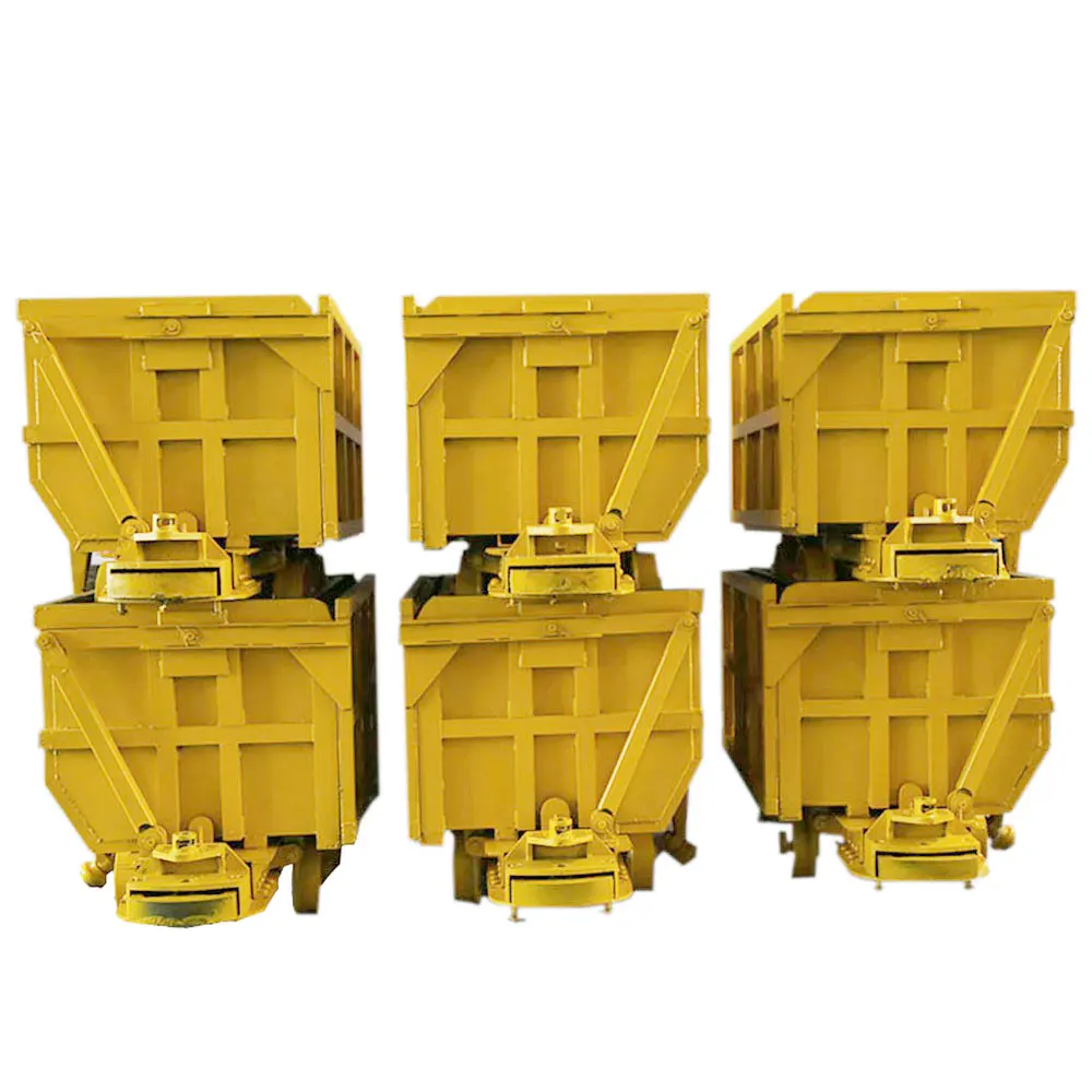 Side-discharging Mining Coal Cart with Hopper Coal Mine Car Curved Rail Dumping Mine Cart