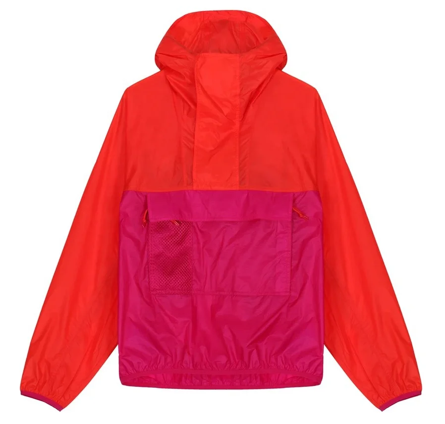 MENS PULLOVER ANORAK WINDBREAKER JACKET Wind and waterproof fabrics and breathable weather resistant materials
