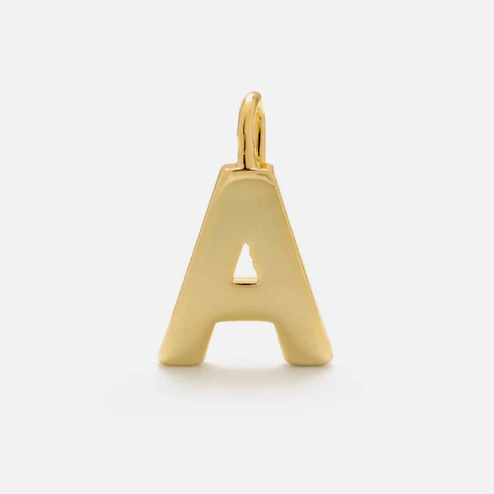 XingYu 2020 New Fashion DIY Personalized 26  Letters Brass  18K Gold White Plated DIY Alphabet Charm Pendants