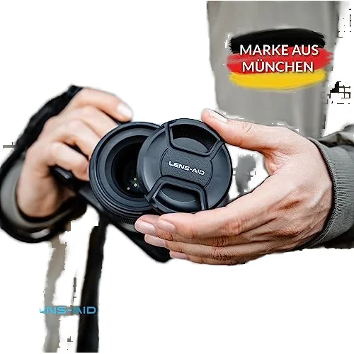 52mm Center Pinch Front Lens Cap Cover with Elastic Lens Cap Keeper for  Nikon Canon Sony Fujifilm