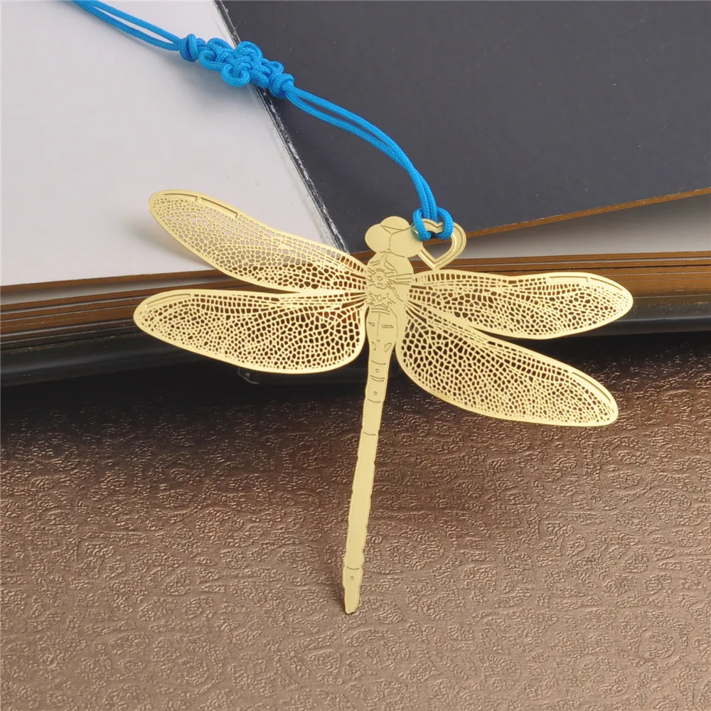 Custom High quality Butterfly Dragonfly Ginkgo gold metal bookmarks for books