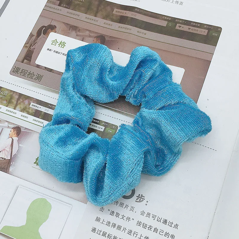J672 Hot Wholesale Flannelette  Soft  Multicolor Private Label Velvet  Scrunchies Makeup Tools  Hair Rings Hair Bands