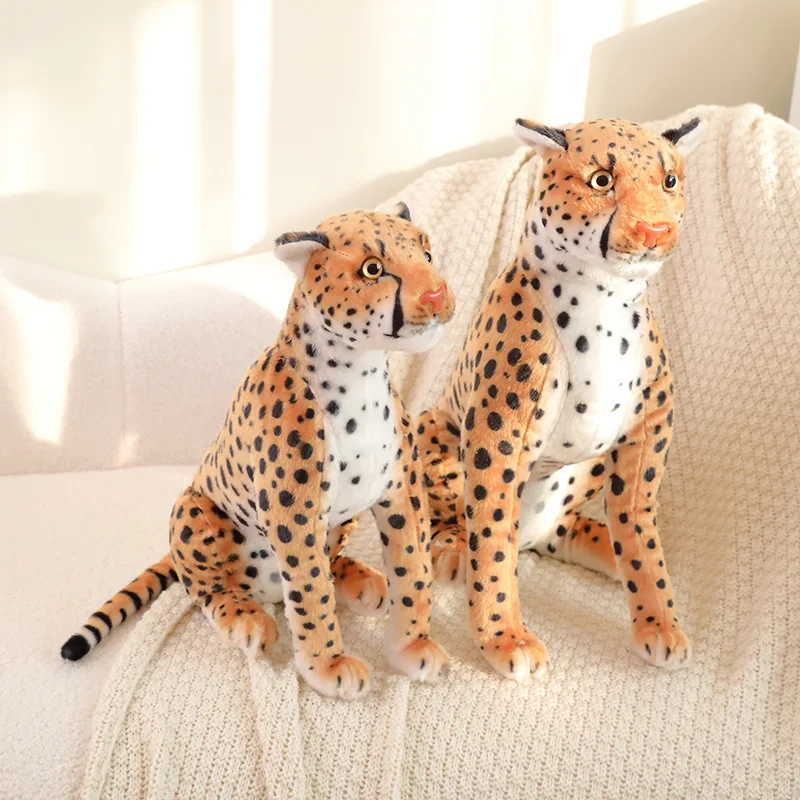 Stuffed Animal Leopard Doll Realistic Cheetah Plush Toy Home Decoration Birthday Presents For Kids