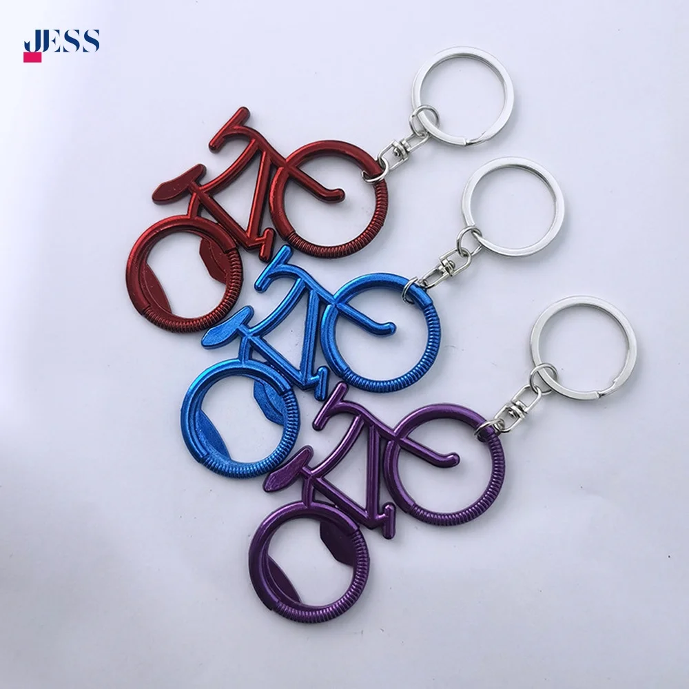 New Personality Bicycle Shape Metal Bottle Opener Keychain Custom Logo Keyring