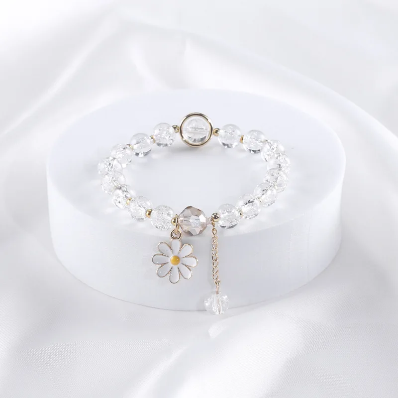 New DIY small daisy flower jewelry fashion ladies small fresh crystal beaded bracelet