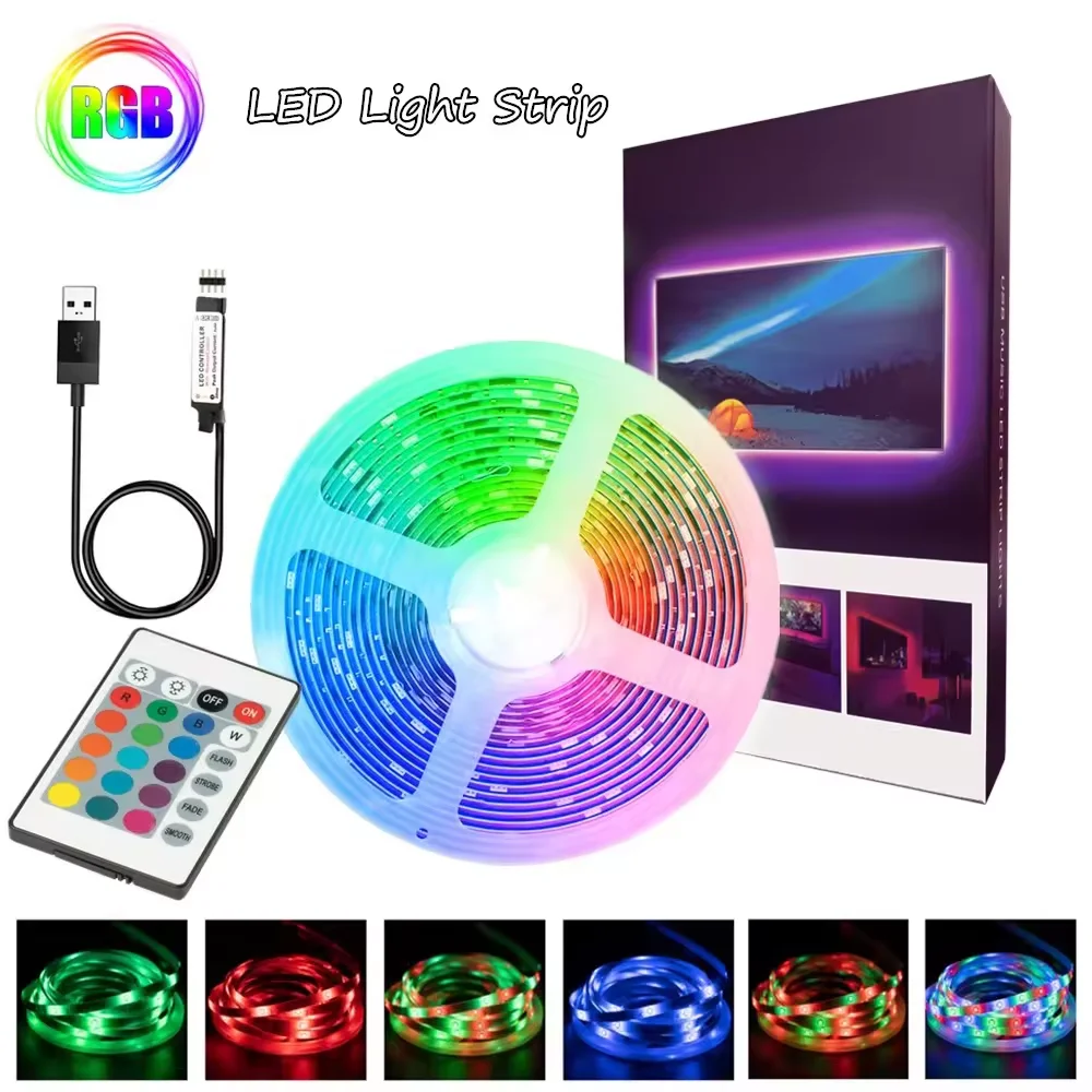 Joystar 2M Waterproof TV Backlight Strip Light 1M 2M 3M 4M 5M RGB LED Strip TV Light With Remote Control