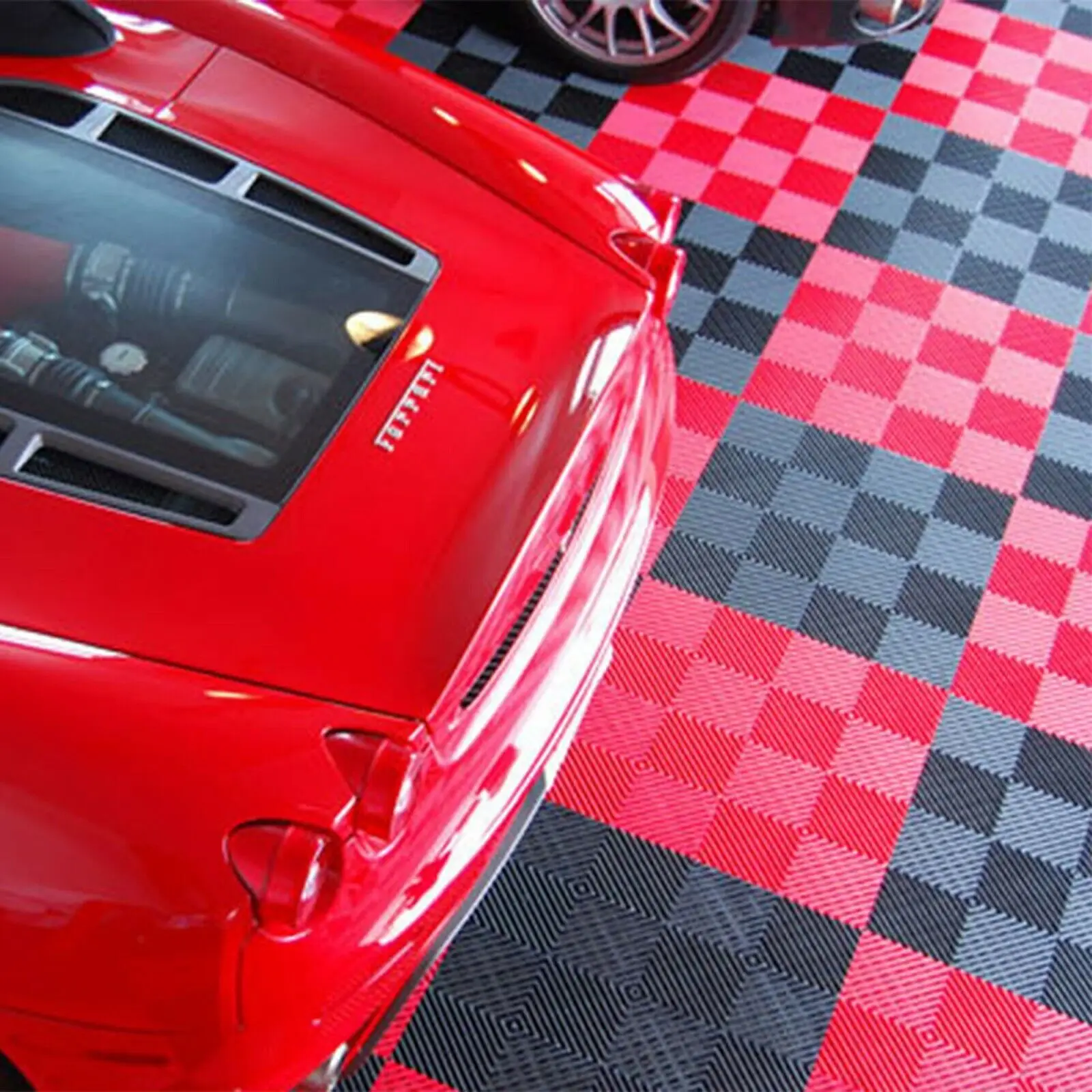 Rigid Modular Anti Slip Car Wash Drainage Plastic Pp Pvc Interlocking Garage Floor Tile For Car Parking Car Wash Garage Flooring