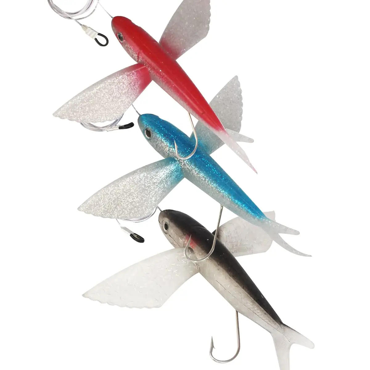 17cm 21cm Soft Plastic Fishing Lure Saltwater Fishing Daisy Chain Tuna Teaser Bar Ballistic Flying Fish