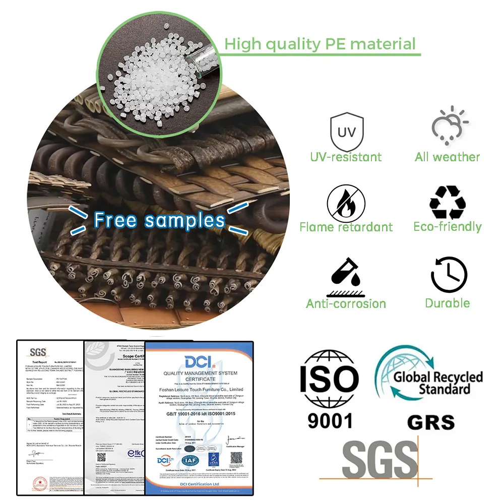 In stock GRS Flame retardant material wicker materi pe synthet rattan