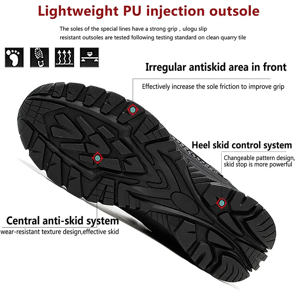 Waterproof Steel Toe Shoes for Men Comfy Lightweight Non-Slip Work Safety Shoes