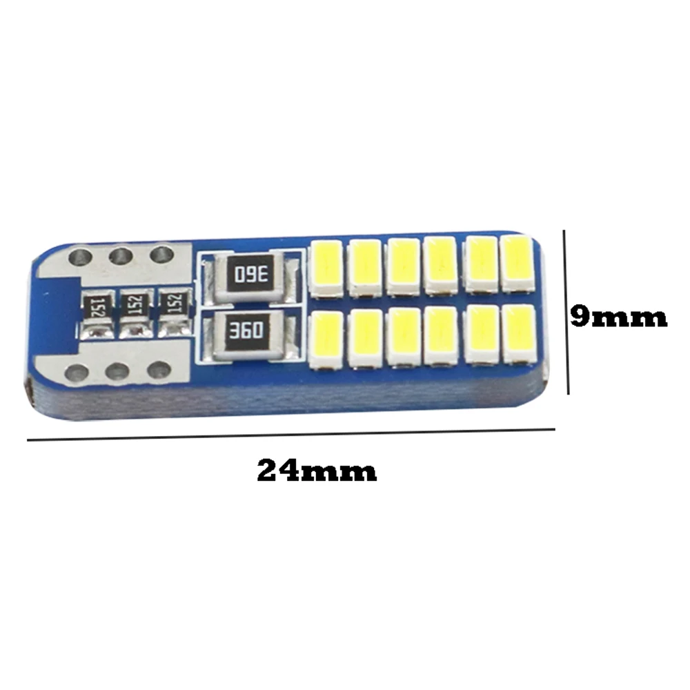Высококачественная Светодиодная лампа CANBUS T10 24smd для автомобиля без ошибок 3014 12 В сверхъяркая габаритного освещения