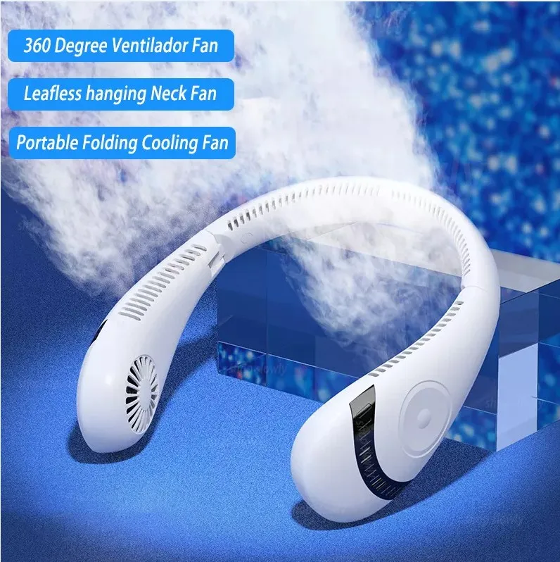 Foldable 5000mAh Rechargeable Battery Small Portable Neck Fan Hands Free Bladeless Fan