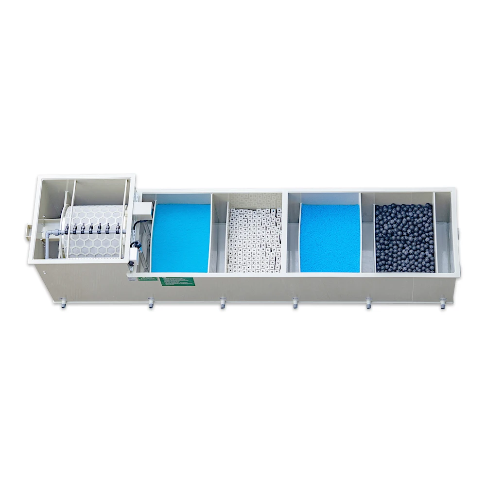 QihangRAS Garden Pond Filter Aquaculture Fish Farm Filtration System Bio Filtration 50m3/H Combi Rotary Drum Filter For Koi Pond