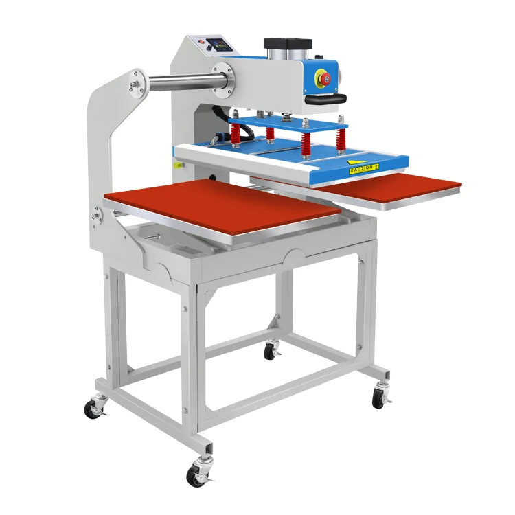 Fully automatic pneumatic dual station heat press machine with dimensions of 60cm x 40cm