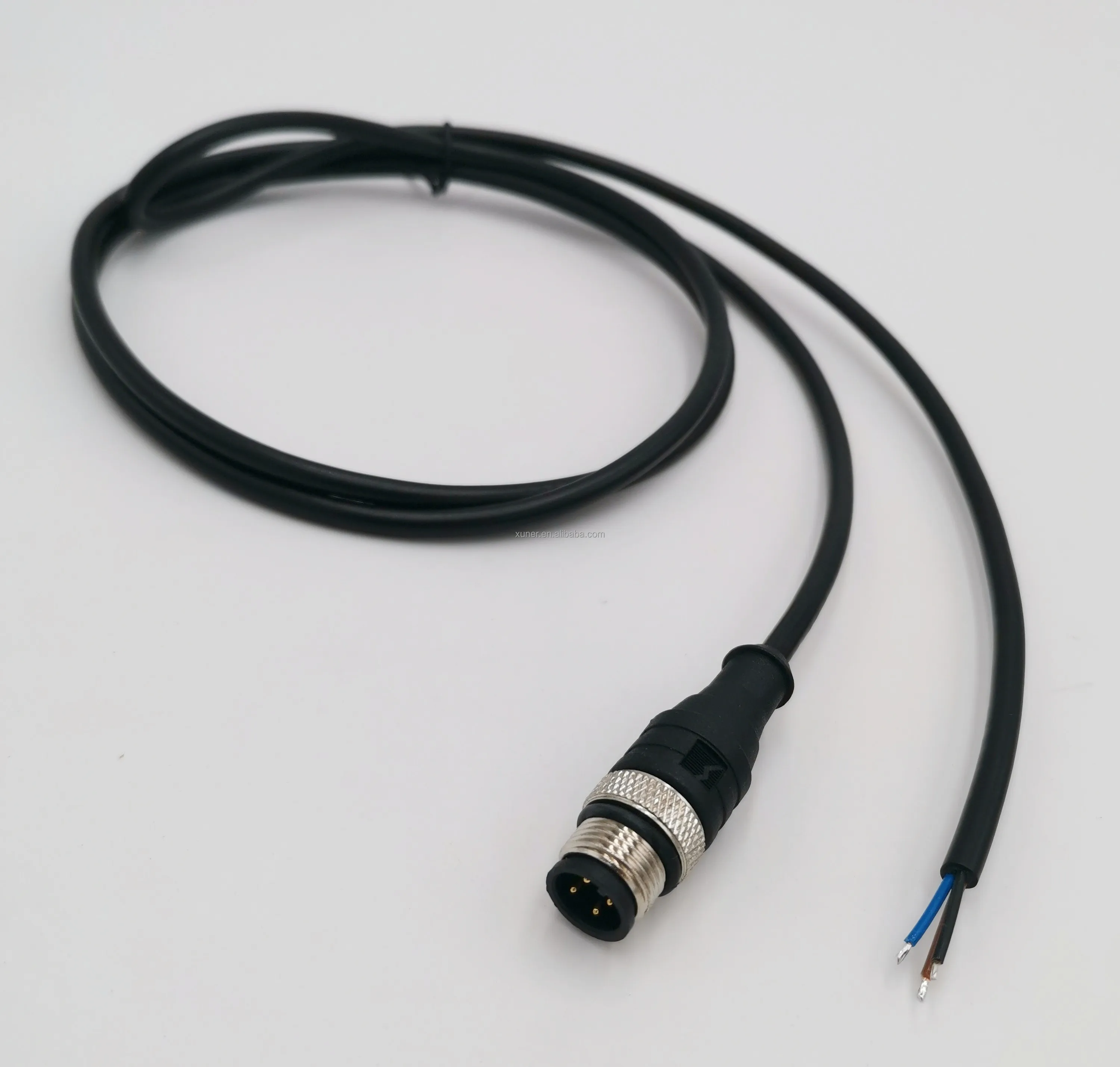 PA66+GF25 M12 4PIN male head waterproof connector aviation  cable