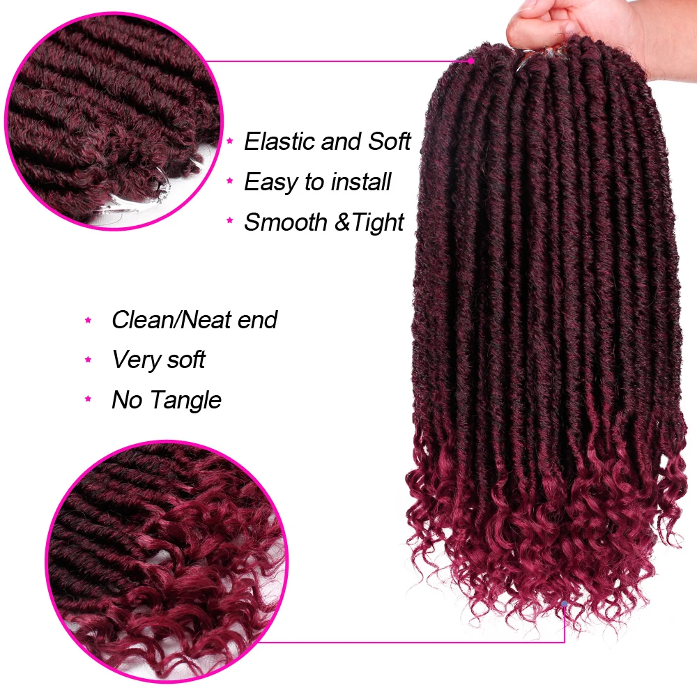 Passion Twist 18 Inch Straight Goddess Locs Synthetic Spring Twist Kinky Ombre Crochet Braiding Hair Extensions For Afro Woman