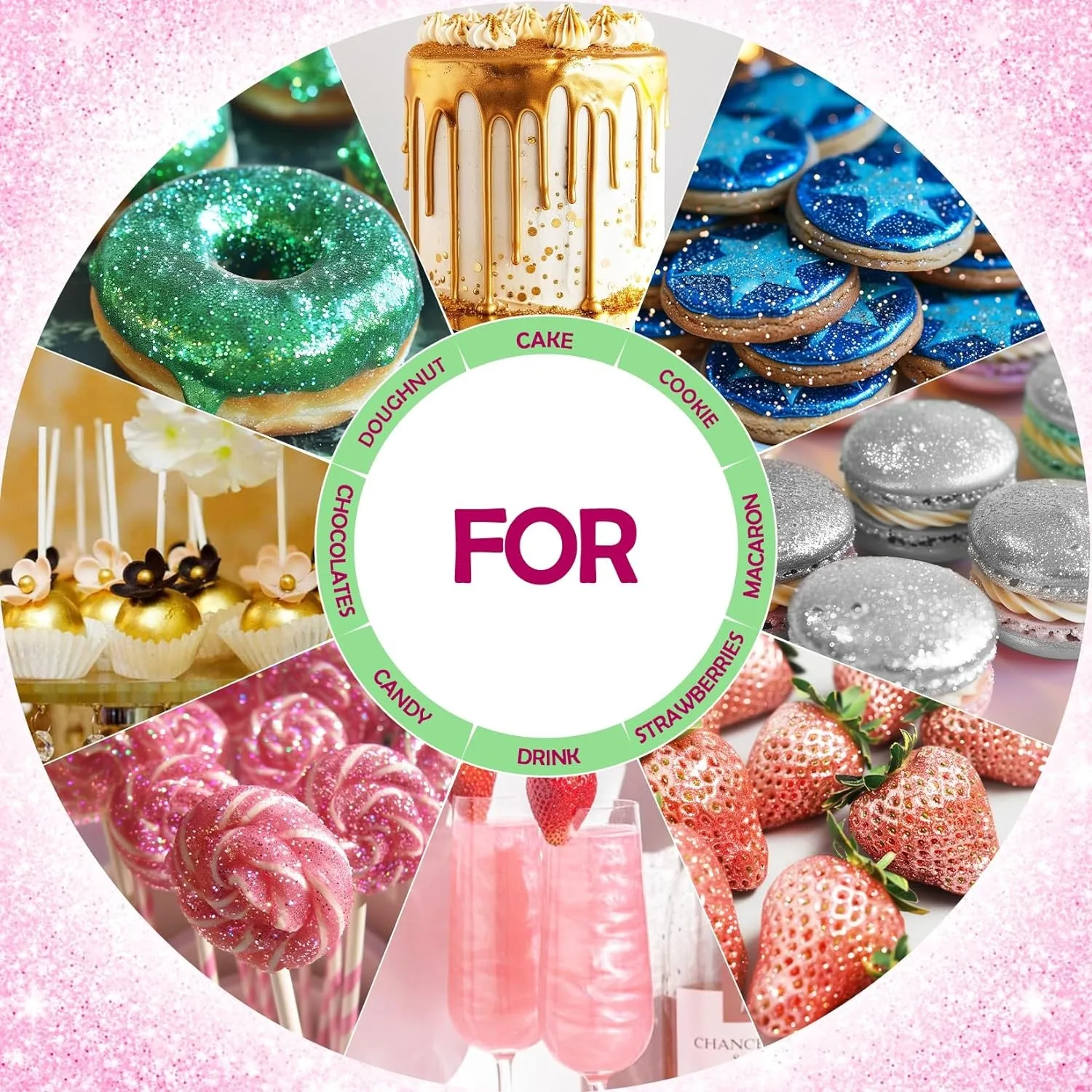 Christmas Red Luster Dust Green Edible Glitter Supplier for Cakes Decoration Food Grade Sparkles