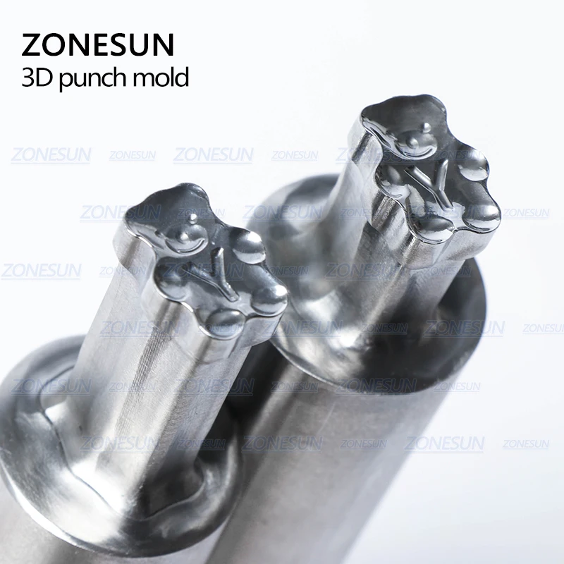 ZONESUN Bear Rotary Tablet Pill Press Die Candy Punch Die Set Custom Logo Punch Die Cast Pill Press For Tablet TDP Machine