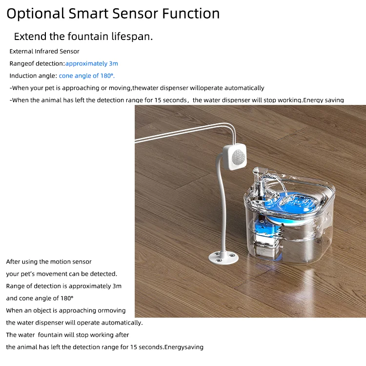 2022 Luxury electric  smart pet cat water fountain 1.8L pet water  dispenser for cat