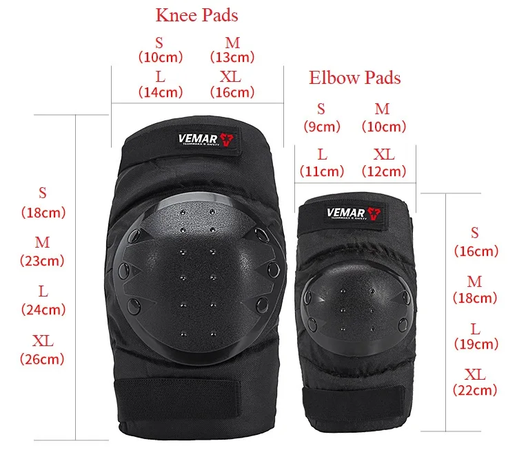 Motorcycle Elbow and Knee 4pcs Set Short Section Protective Motocross Knee Brace Knee Pads