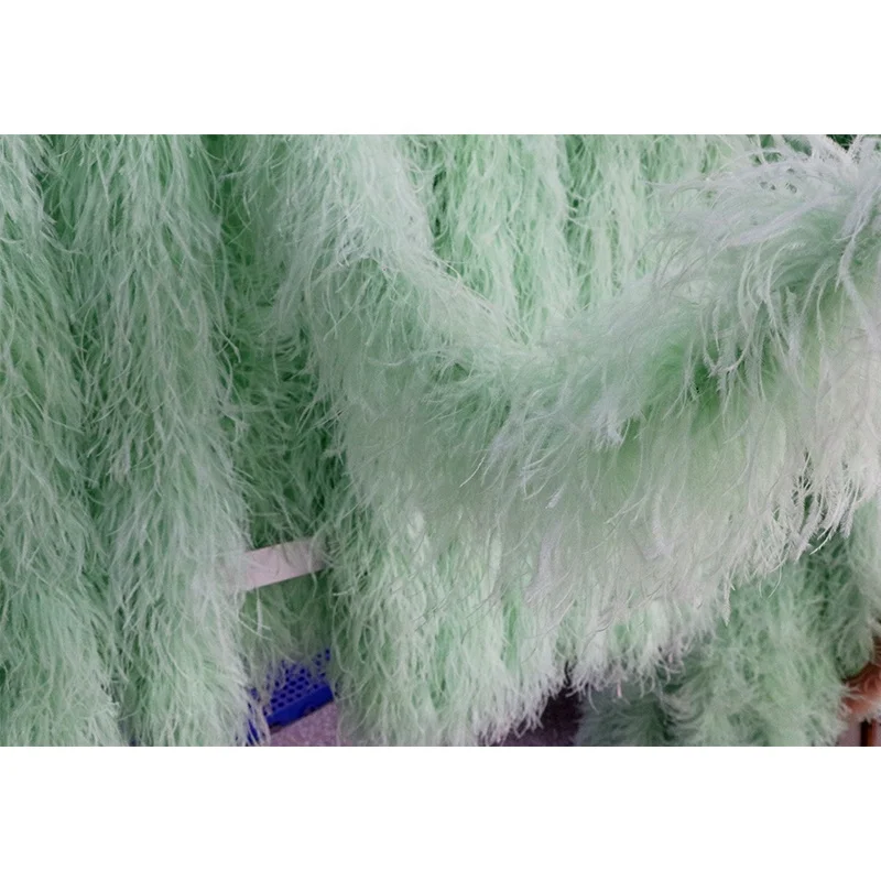 Dyed 10 ply plumas supplier white pink green ostrich feather boa for Craft women cloth dress carnival party