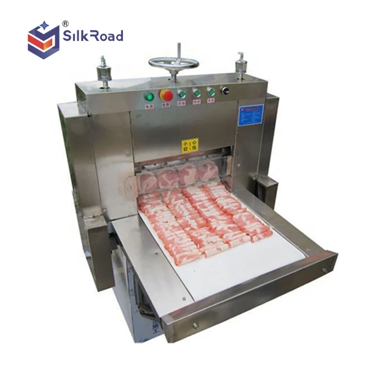 Frozen Beef Roll Slices Cutting Machine Chilled Mutton Slices Chopping Mechanism/Freezing Meat Roll Pieces Cutter Meat Slicer
