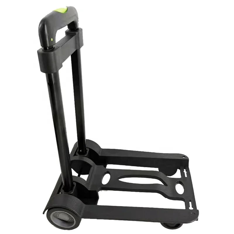Plastic Folding hand truck  mini foldable luggage trolley Portable plastic luggage cart lightweight shopping cart