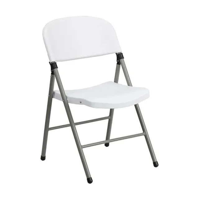 
A set of 6pcs White Plastic Folding Chair with Gray Frame - Event Chair 