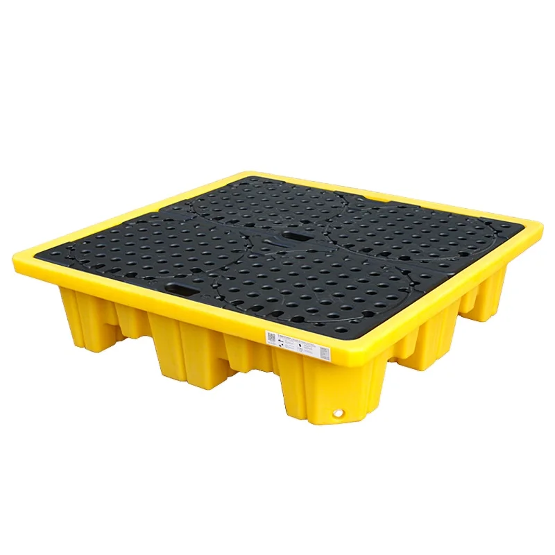 Factory Directly Supply Box Control Pallet Pe Drum Spill Pallets With Removable Grating