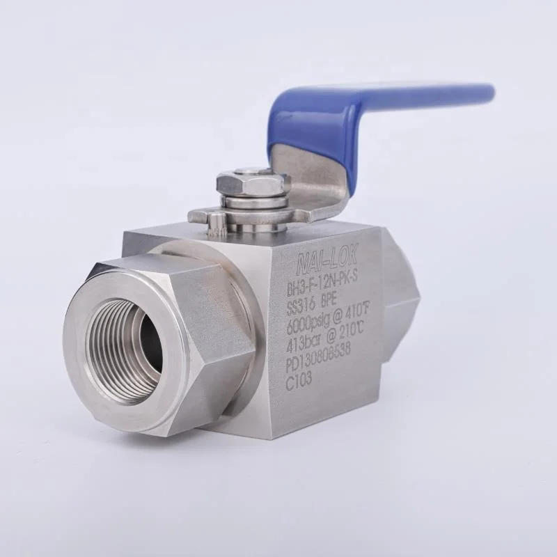 NAI-LOK Stainless Steel Forged 6000psi High Pressure 2-Way Double Ferrule Compression Fittings 1 inch CNG Ball Valve for Gas