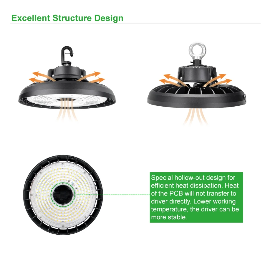 DLC List UFO Led High Bay Light with 60 90 120 Degree Reflector 160lm/w 100W 150W 200W 240W UFO Highbay Fixtue