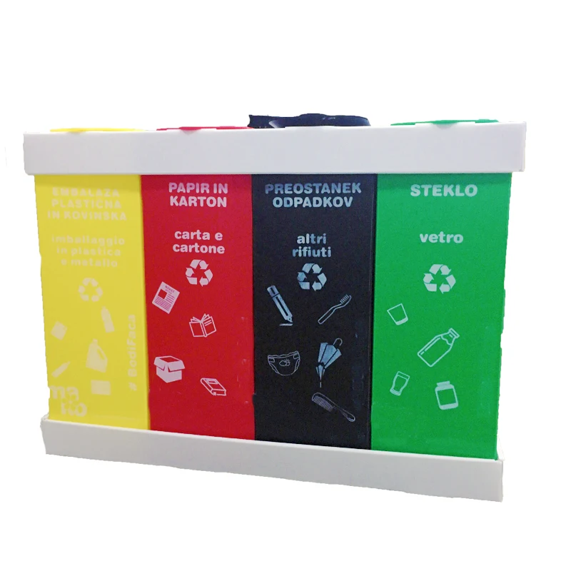Vietnam Factory Foldable PP Cardboard Recycle Bins Coroplast Trash Bin For Indoor