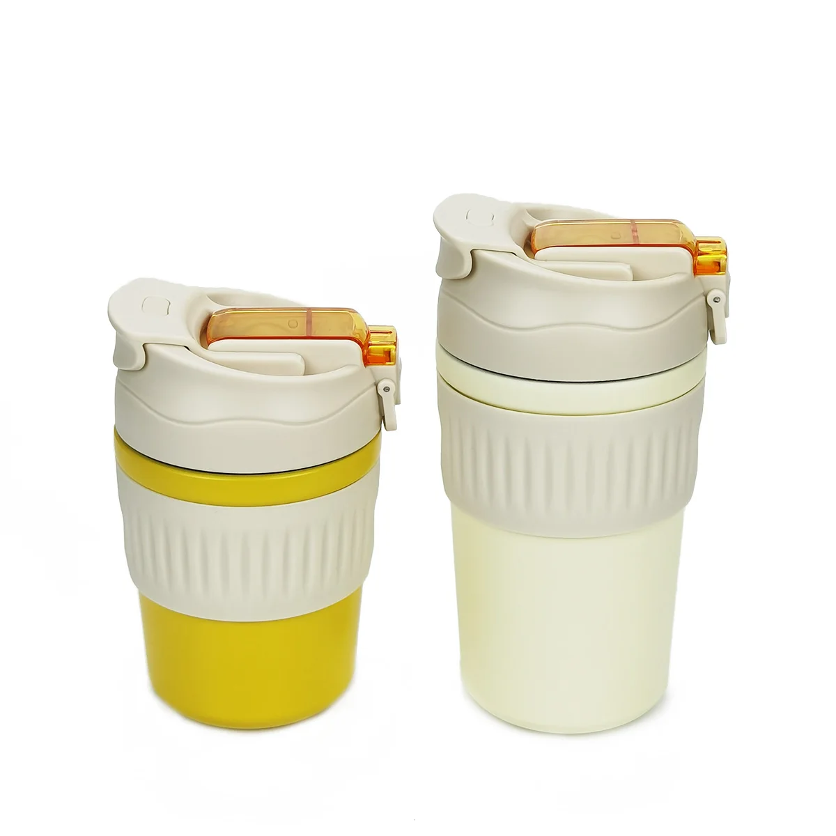 Korean Japanese Style 8/18 Stainless Steel Insulated Coffee Cup Leakproof 350ml/500ml Coffee Tumbler Mug with Straw & Rubber