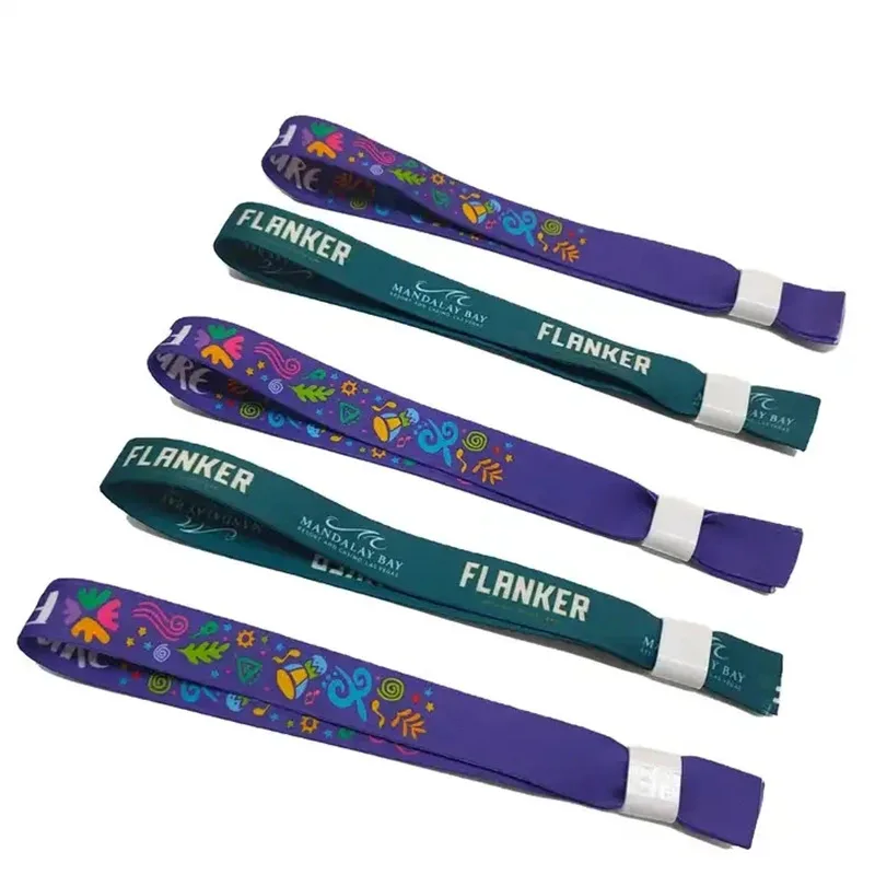 Eco-friendly custom festival fabric wristband event woven wrist band for concert