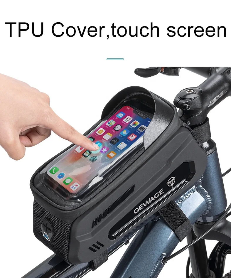Bicycle Accessories Frame Front Top Tube Cycling Bag Waterproof Phone Case Touchscreen Bag MTB Pack Bike Bag