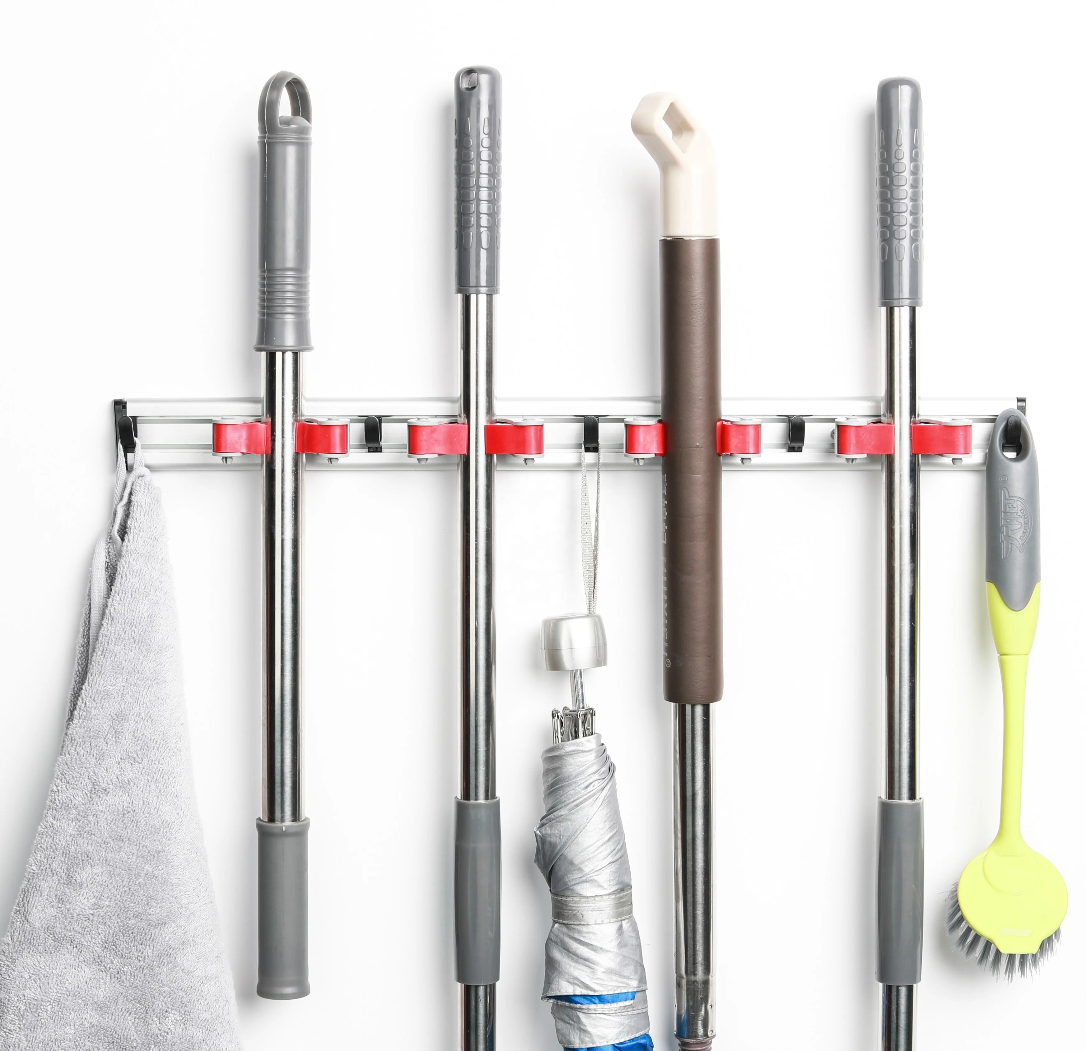 Hot Sell Wall Mounted  Tools Organizer Aluminium Mop and Broom Holder
